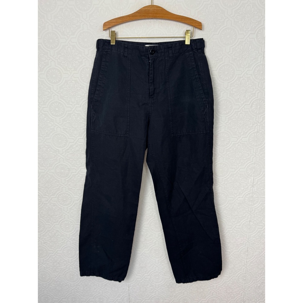 Alex Mill Cargo Womens Black Cotton Linen Utility Carpenter Pants Size‎ 6